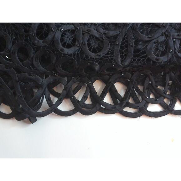 Crochet Black Lace Maxi Dress And Jacket Set Whimsigoth Witch Coquette READ - Picture 4 of 8